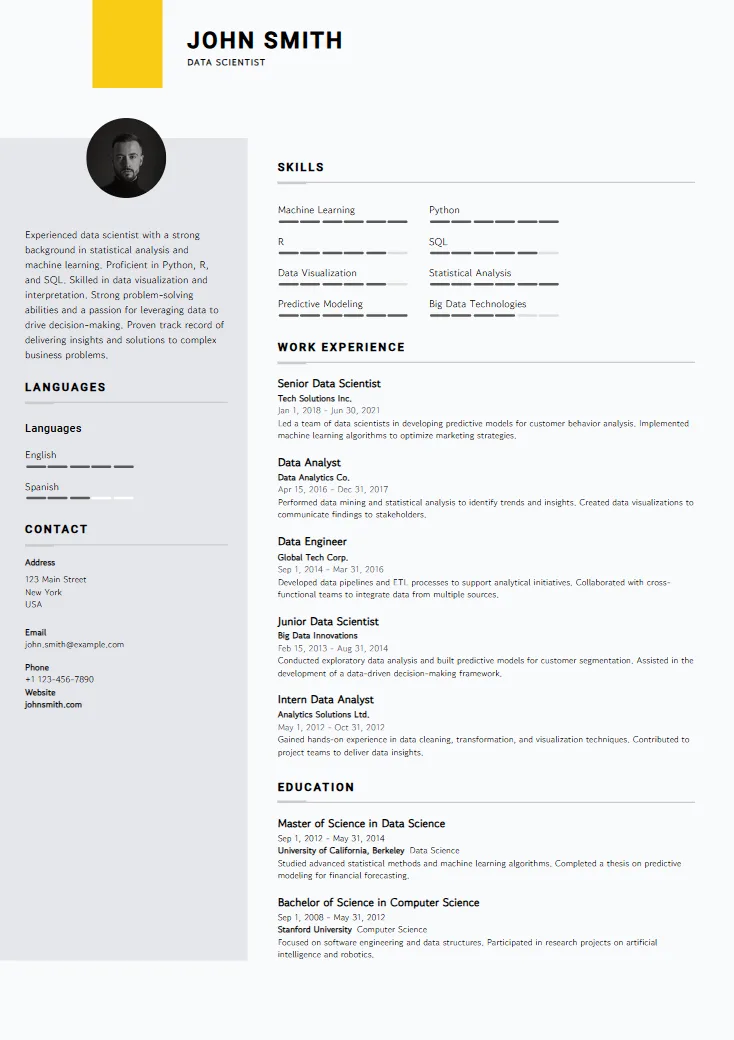 Data Scientist Resume